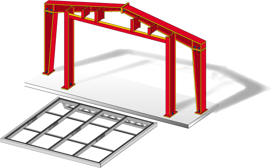 Hydraulic door frame positioned in front of the opening